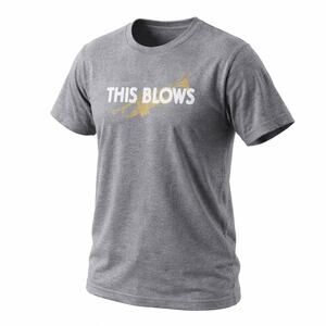 Abercrombie “This Blows” Trumpet Graphic Tee Gray Mens M 100% Cotton Y2K